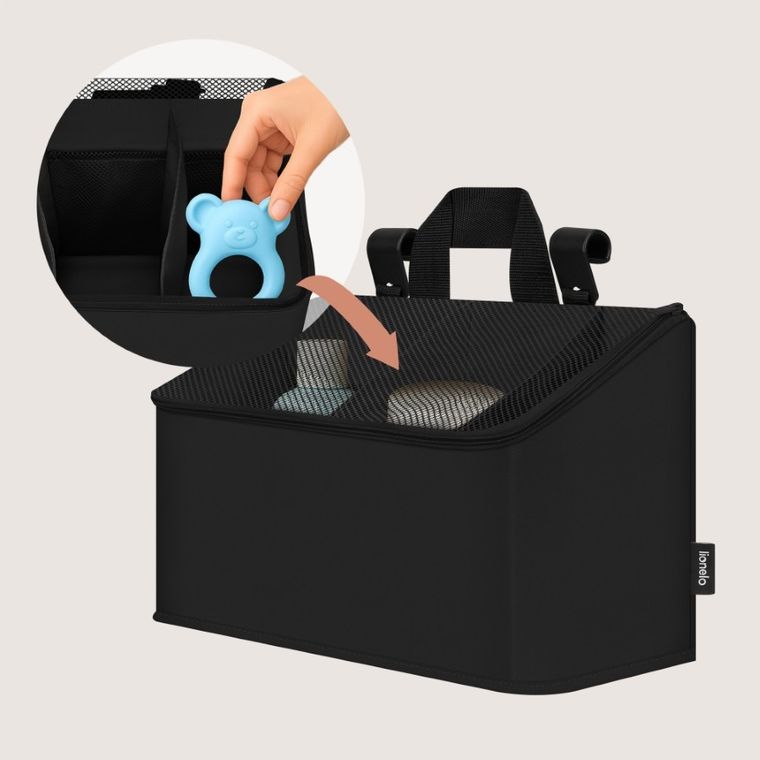 Lionelo, Sidepocket, organizer do łóżeczka, średni, black