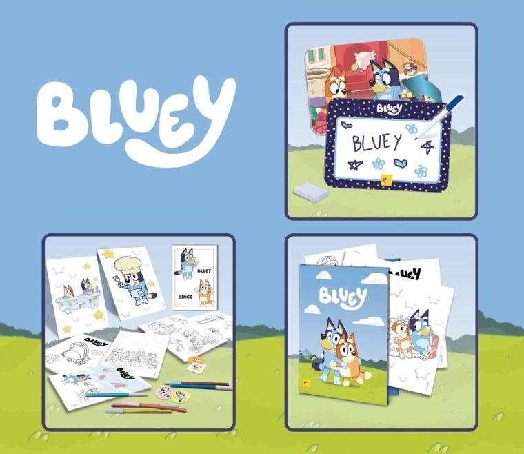 Lisciani, Bluey, Art Desk, Kreatywny Stolik, zestaw z grami, kolorowankami i akcesoriami