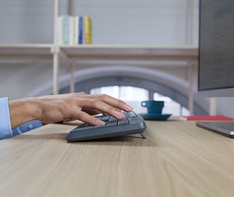 Logitech, zestaw, klawiatura membranowa, mysz optyczna, MK235, 920-007931, USB 3.0, szary