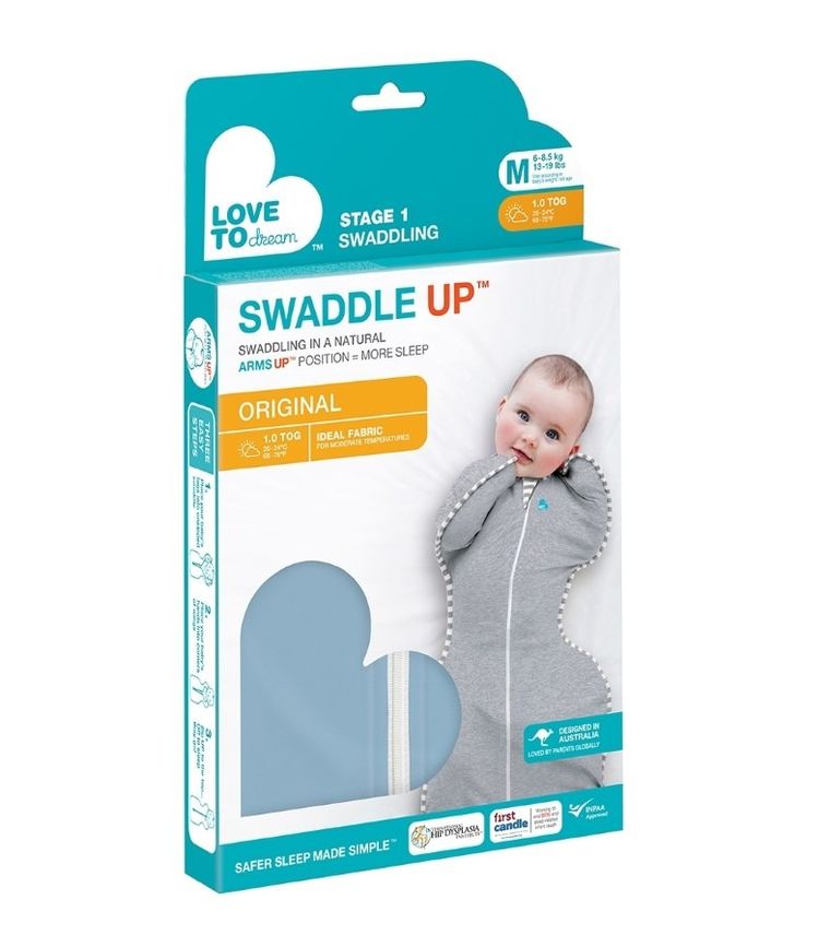 Love to Dream, Swaddle Up, otulacz, śpiworek, etap 1, TOG 1.0, dusty blue, rozmiar M
