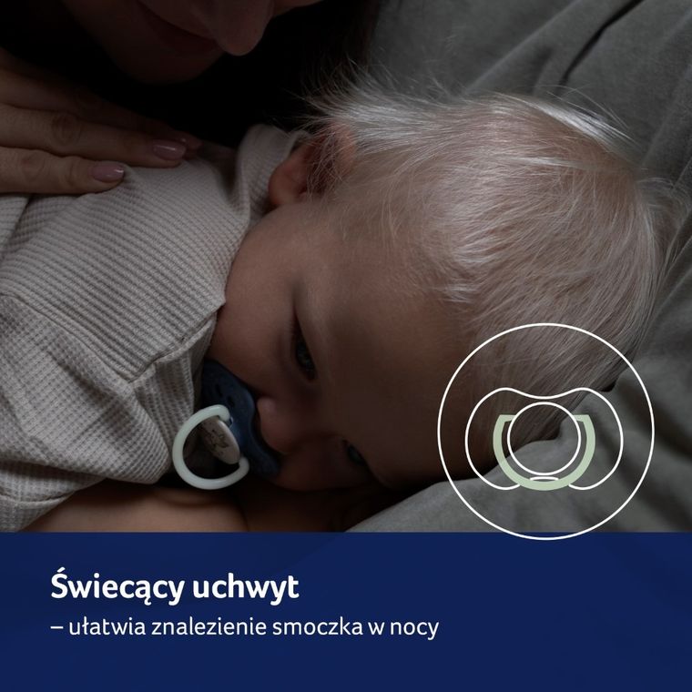 Lovi, Night&Day, smoczek silikonowy, dynamiczny, 0-6m, 2 szt.