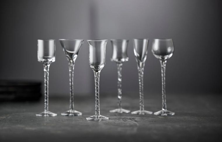 Lyngby Glas, Aquavit, kieliszki do wódki, Rom, transparentne