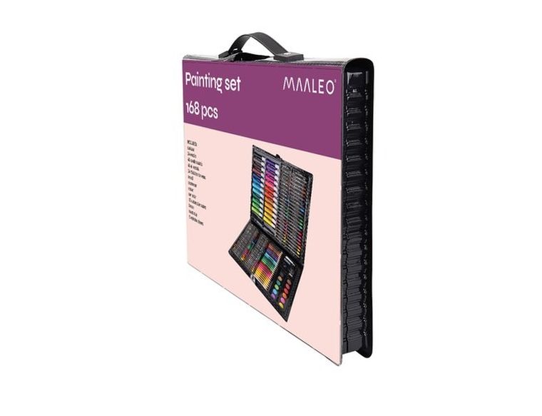 Maaleo, zestaw do malowania w walizce, czarny, 168 szt.