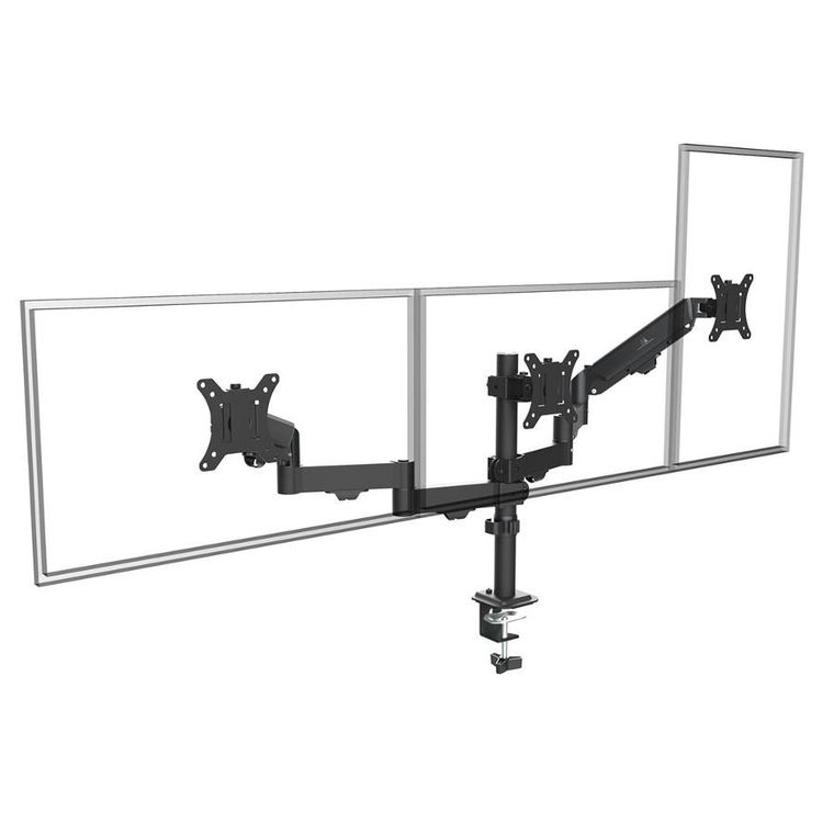 Maclean, uchwyt ns 3 monitory, sprężyna gazowa, 17"-27", 2-8 kg, czarny, MC-137
