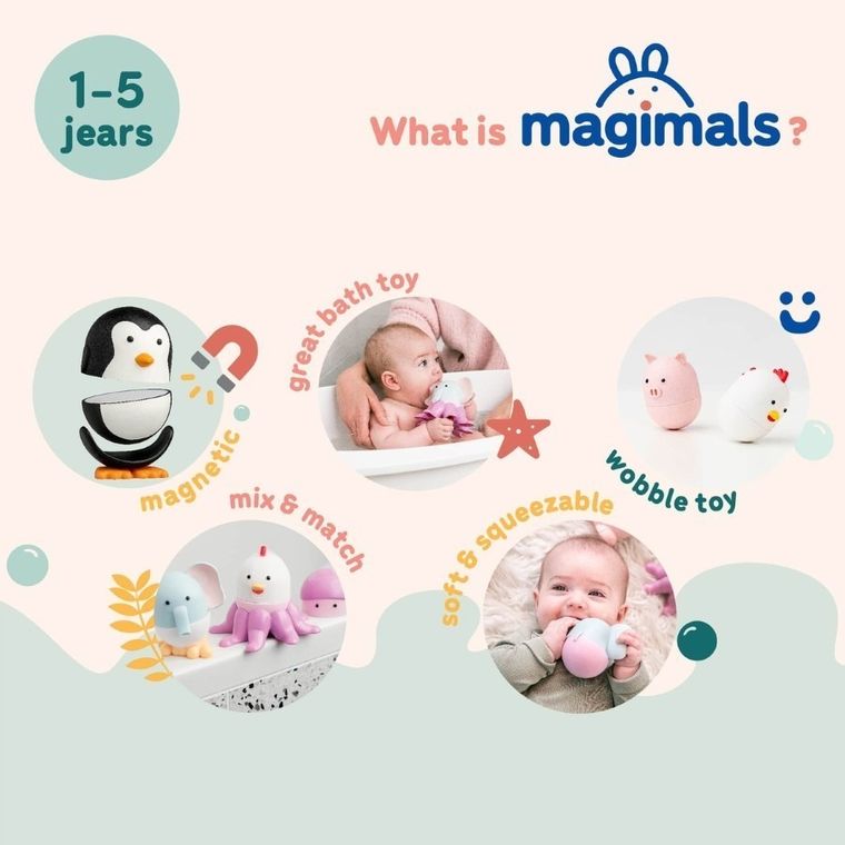 Magimals, zwierzęta morskie, figurki magnetyczne, zabawka do kąpieli