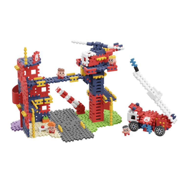 Marioinex, Mini Waffle, City, Remiza Strażacka, klocki konstrukcyjne, 280 elementów