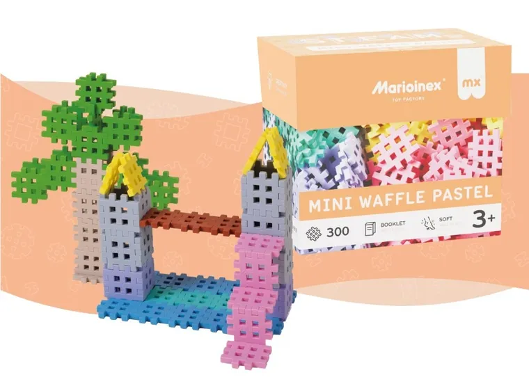 Marioinex, Mini Waffle, Pastel, klocki konstrukcyjne, 300 elementów