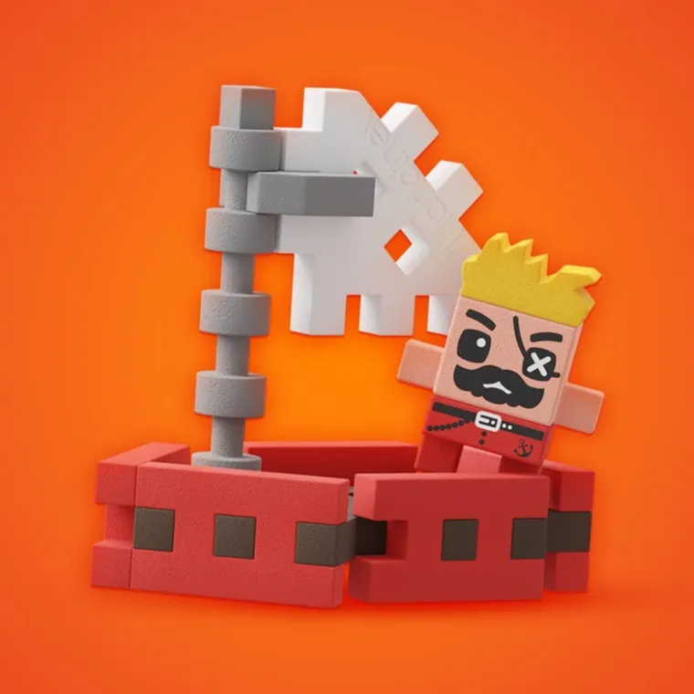 Marioinex, Mini Waffle, Saszetka niespodzianka, klocki konstrukcyjne, 15 elementów