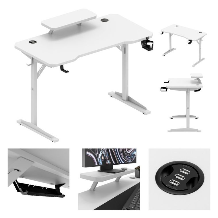 Mark Adler, Leader 5.1 White, biurko komputerowe z półką, 115 cm