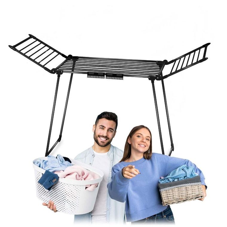 Massido, Debora, suszarka na pranie, rozkładana, czarna