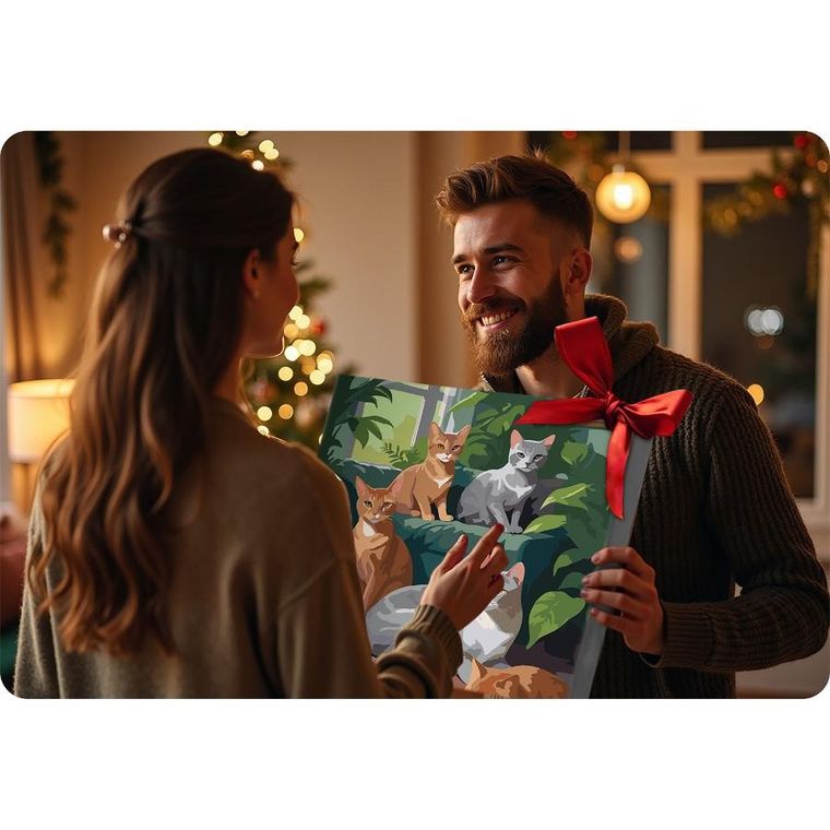 Massido, obraz do malowania po numerach, Koty, 40-50 cm