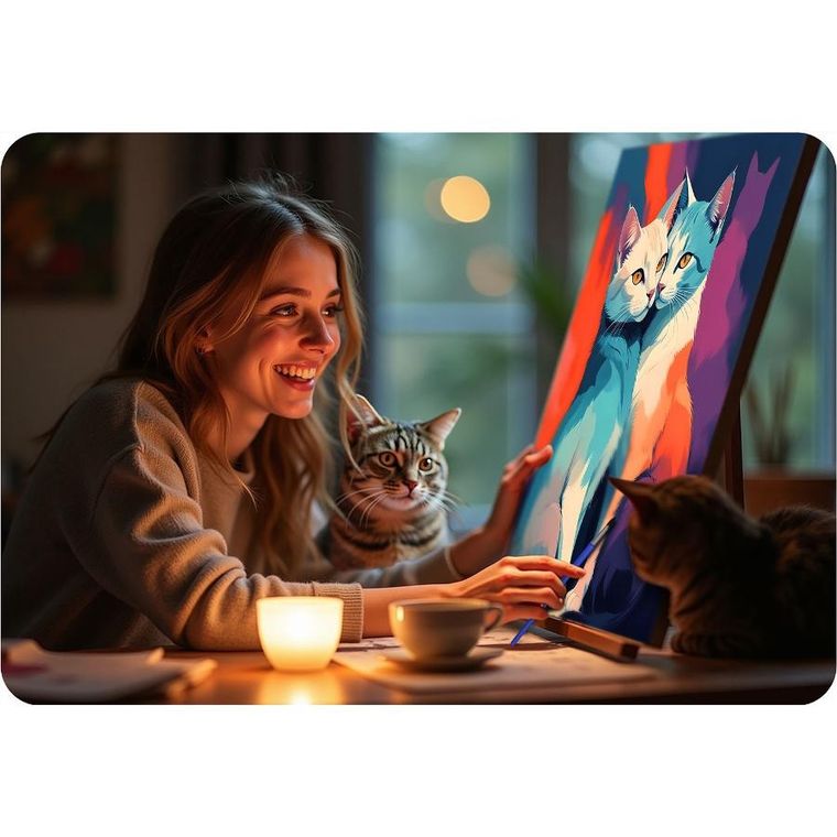 Massido, obraz do malowania po numerach, Koty, 40-50 cm