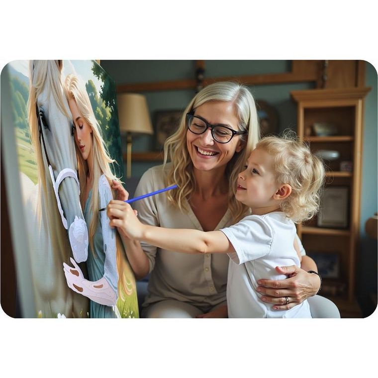 Massido, obraz do malowania po numerach, Portret kobiety z koniem, 40-50 cm