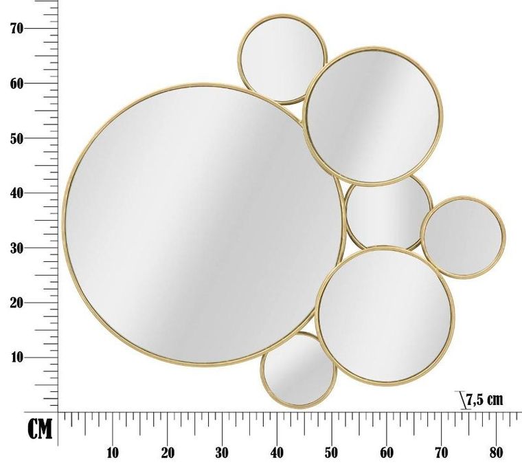 Mauro Ferretti, lustro ścienne, kompozycja z luster różnych rozmiarów, 81-73 cm