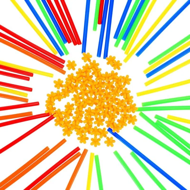 Mega Creative, klocki konstrukcyjne, słomki, 108 elementów