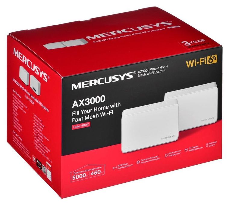 Mercusys, router, system mesh Mercusys Halo, H80X, 2 szt.