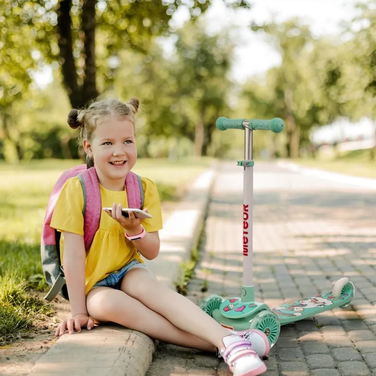 Meteor, Funny, hulajnoga 3-kołowa, miętowa