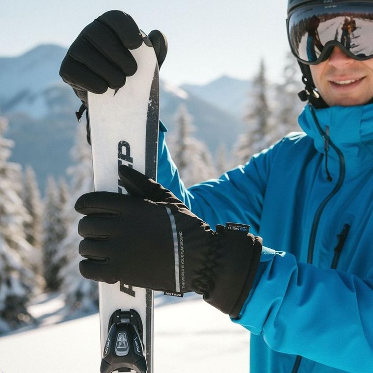 Meteor, Hiemis, rękawice zimowe, czarne, rozmiar XS