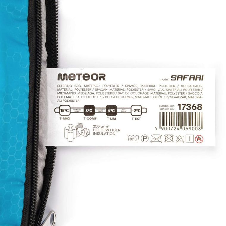 Meteor, Safari, śpiwór, rozmiar L, niebieski