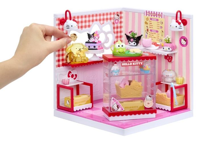 MGA's Miniverse, Make It Mini, Hello Kitty, Sanrio Playset, kawiarenka, zestaw z mini akcesoriami