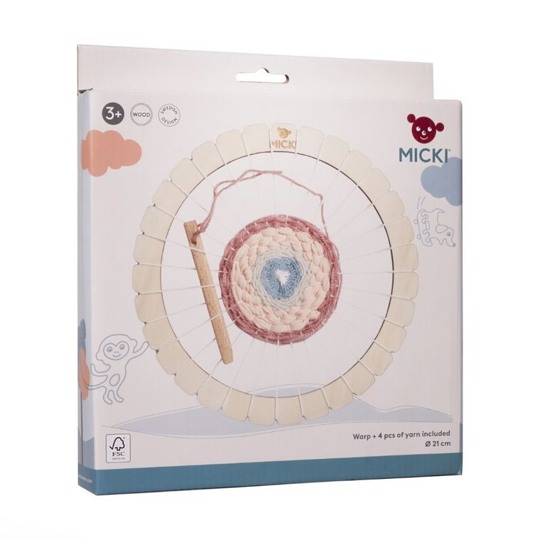 Micki, krosno okrągłe, ramka do tkania, zestaw kreatywny, 21 cm