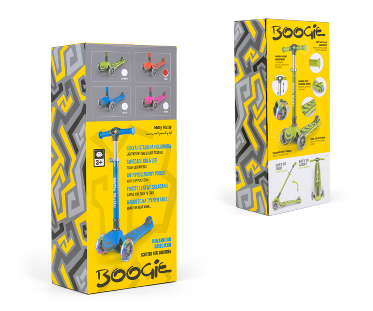 Milly Mally, Scooter Boogie, hulajnoga 3-kołowa, czarna