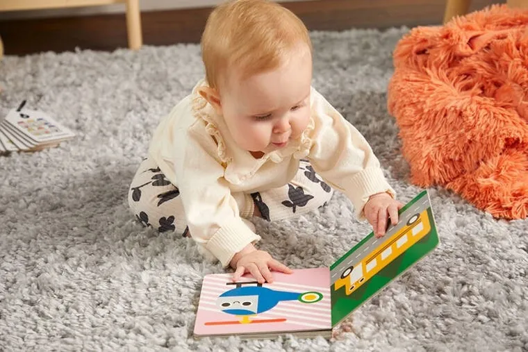 Mudpuppy, dwustronna kontrastowa książeczka harmonijka, pojazdy