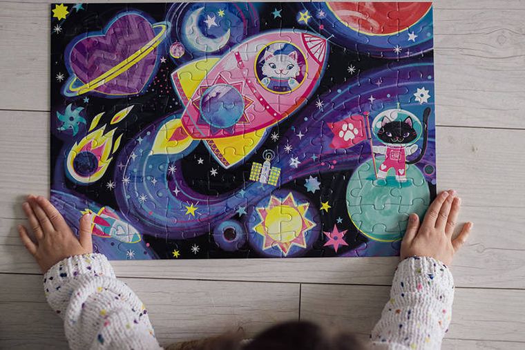 Mudpuppy, Kosmiczne marzenia, puzzle świecące w ciemności, 100 elementów