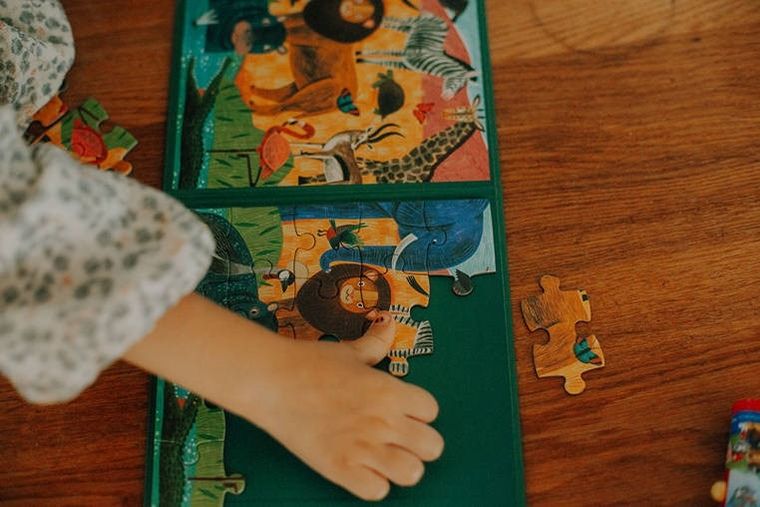 Mudpuppy, Safari & Dżungla, puzzle magnetyczne, 2w1, 20 elementów