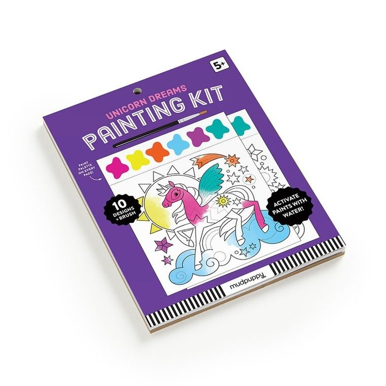 Mudpuppy, Sen jednorożca, kolorowanka akwarelowa z pędzelkiem