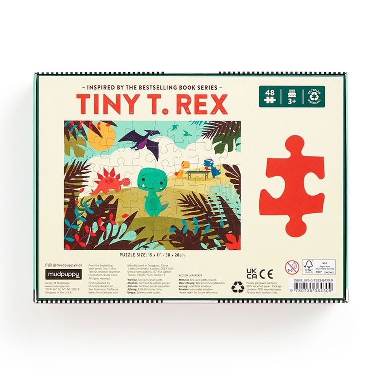 Mudpuppy, Tiny T.rex, puzzle, 48 elementów