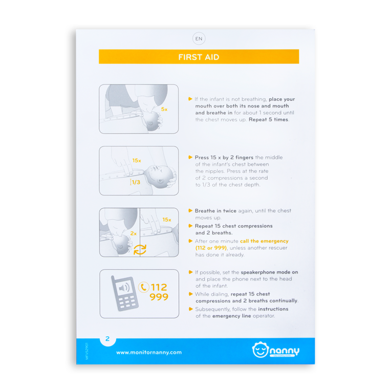 Nanny, medyczny monitor oddechu dla dzieci, Bm-02