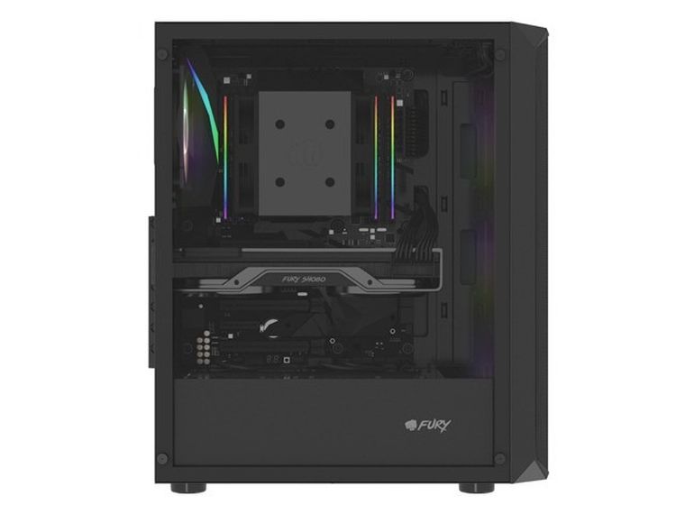 Natec, Fury Shobo SH4F RGB Midi Tower, obudowa komputerowa z oknem, czarna
