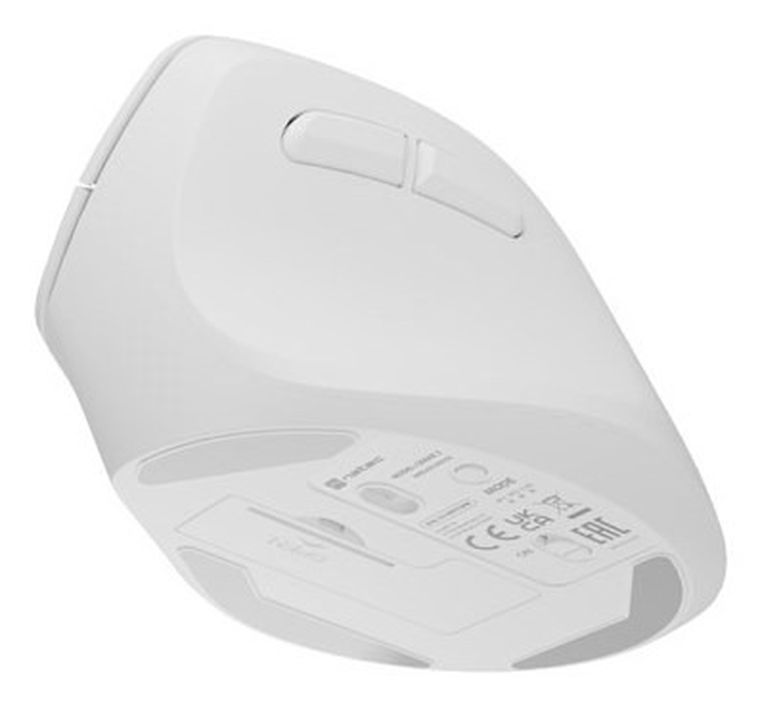 Natec, mysz bezprzewodowa, wertykalna, Crake 2, BT 5.2 + 2.4GHz, biała