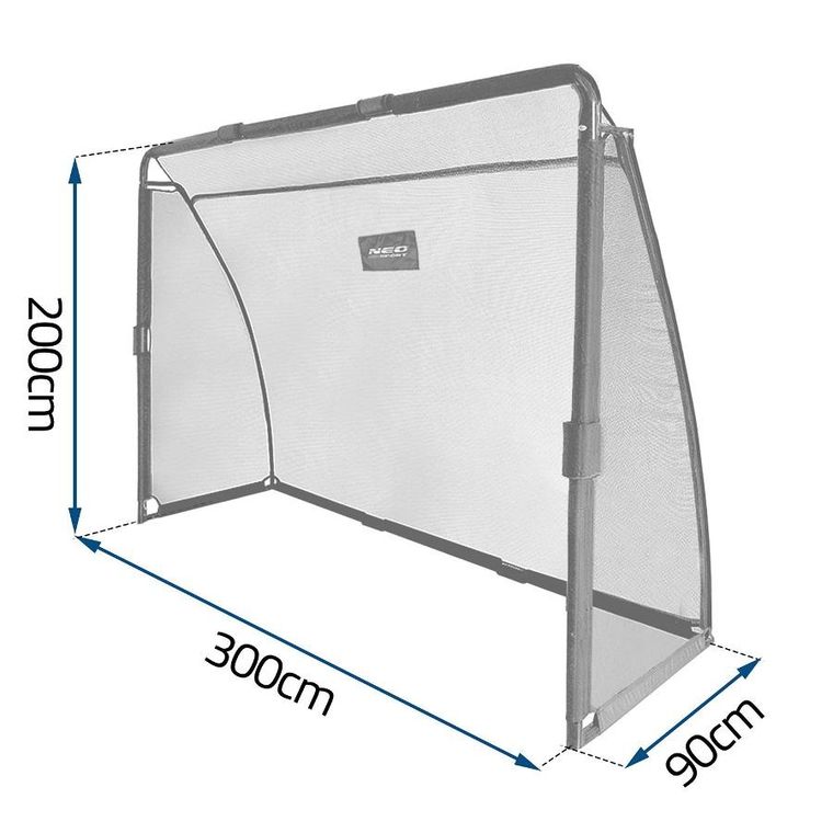 Neo-Sport, bramka do piłki nożnej, czarna, 300-200-90 cm, NS-497
