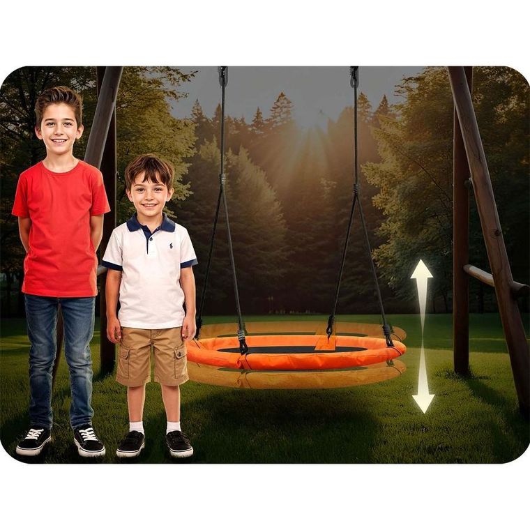 Neo-Sport, Swingo, huśtawka bocianie gniazdo, pomarańczowa, 100 cm