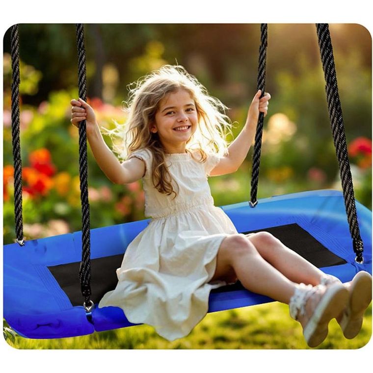 Neo-Sport, Swingo huśtawka bocianie gniazdo prostokątna, 110-70 cm