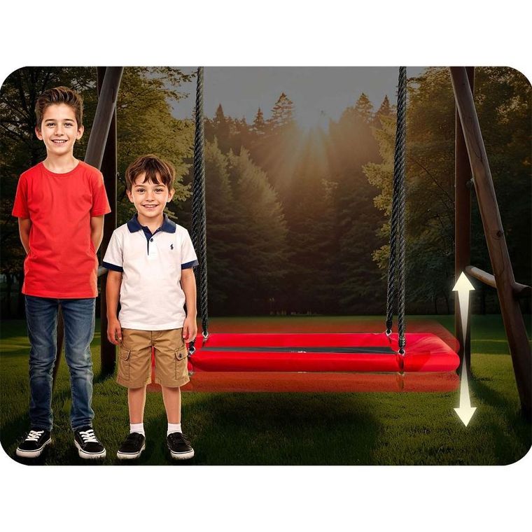 Neo-Sport, Swingo, huśtawka bocianie gniazdo prostokątna, 110-70 cm