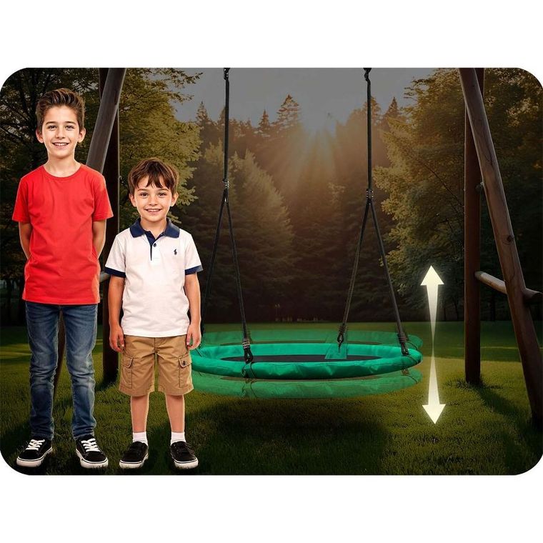 Neo-Sport, Swingo, huśtawka bocianie gniazdo, zielona, 110 cm