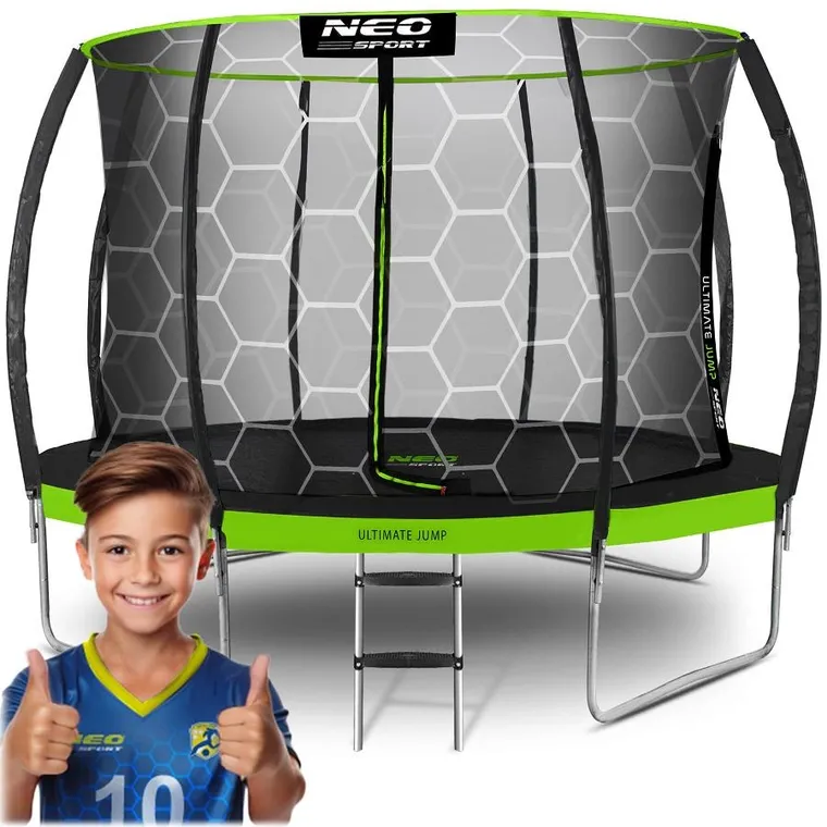 Neo-Sport, trampolina ogrodowa profilowana z siatką wewnętrzną, 14ft/435 cm