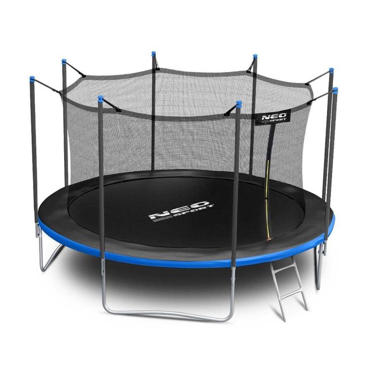 Neo-Sport, trampolina ogrodowa z siatką wewnętrzną i drabinką, 13ft/404 cm