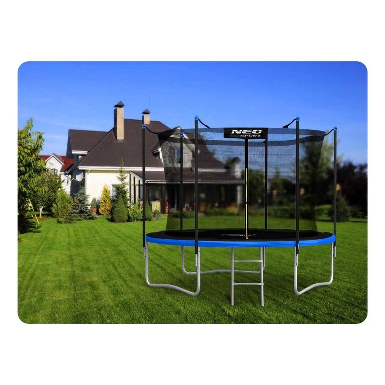 Neo-Sport, trampolina ogrodowa z siatką wewnętrzną i drabinką, 6ft/183 cm