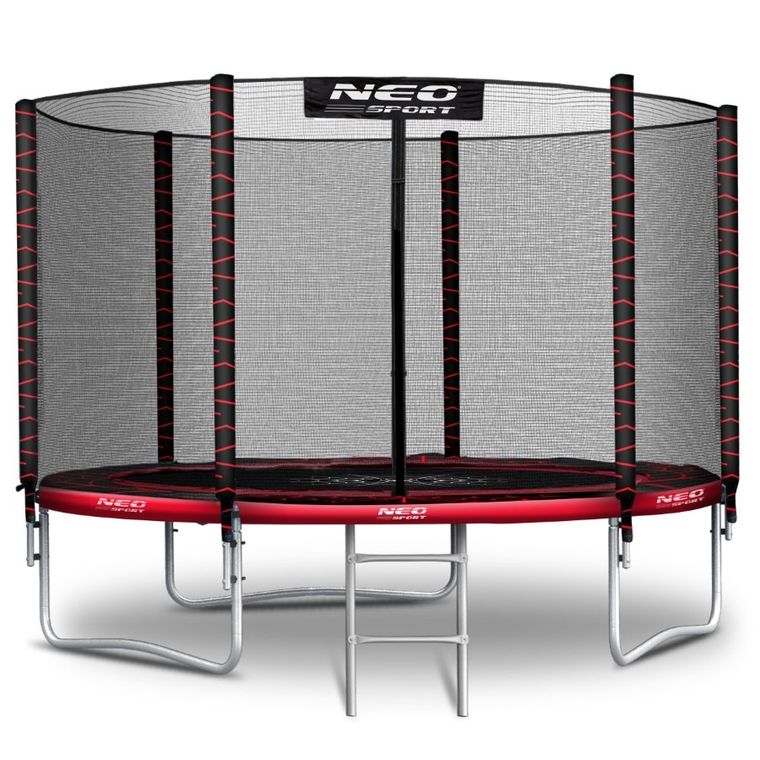 Neo-Sport, trampolina ogrodowa z siatką zewnętrzną i drabinką, 10ft/312 cm