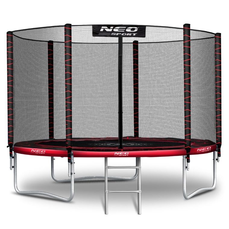 Neo-Sport, trampolina ogrodowa z siatką zewnętrzną i drabinką, 8ft/252 cm