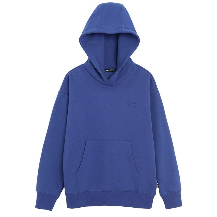 Niebieska bluza unisex z kapturem o kroju oversize NOWEAR