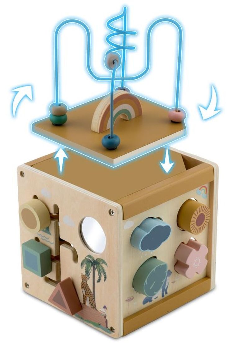 Nukido, kostka, drewniana zabawka sensoryczna