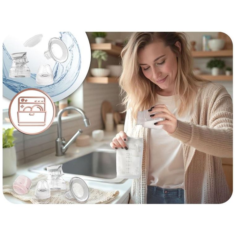 Nukido, laktator elektryczny, trójfazowy, różowy, NK-961