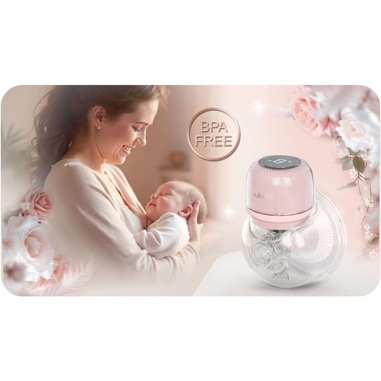 Nukido, laktator elektryczny, trójfazowy, różowy, NK-963