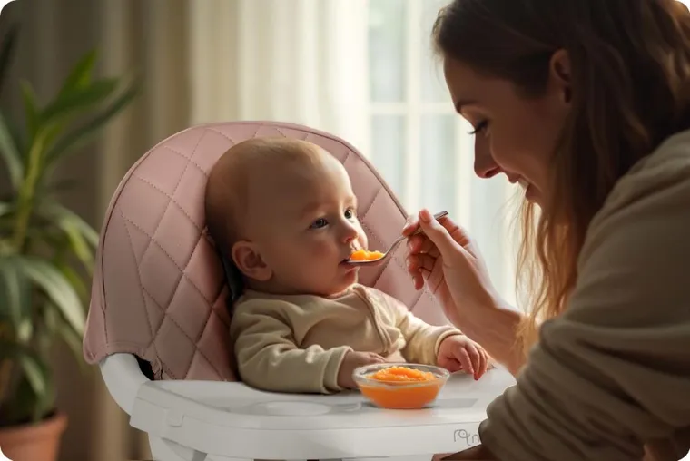 Nukido, Lilo, krzesełko do karmienia, różowe