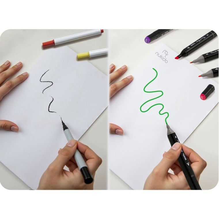 Nukido, markery alkoholowe z torbą, 120 szt.